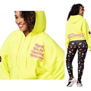 Caution Yellow Zumba Hoodie Thank you for dancing with me